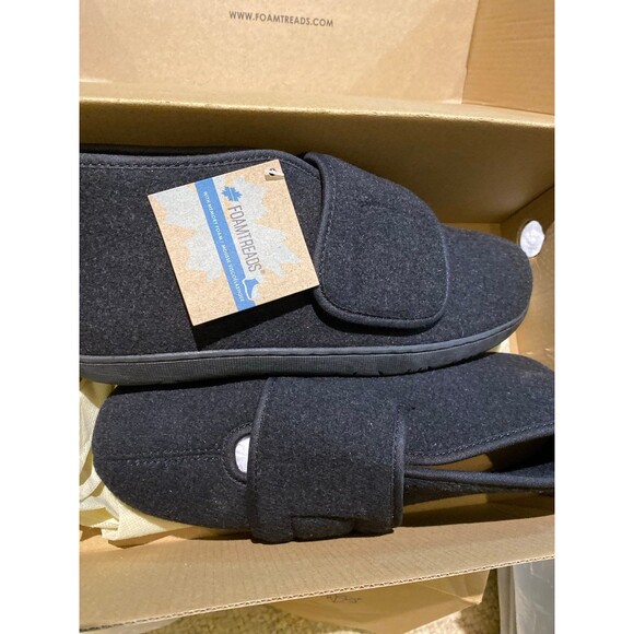 FOAMTREADS PHYSICIAN EXTRA WIDE ORTHOPEDIC ADJUSTABLE SLIPPER BLACK MEN'S NWT 8M - Picture 4 of 12